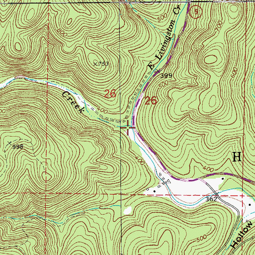Topographic Map of West Livingston Creek, AR
