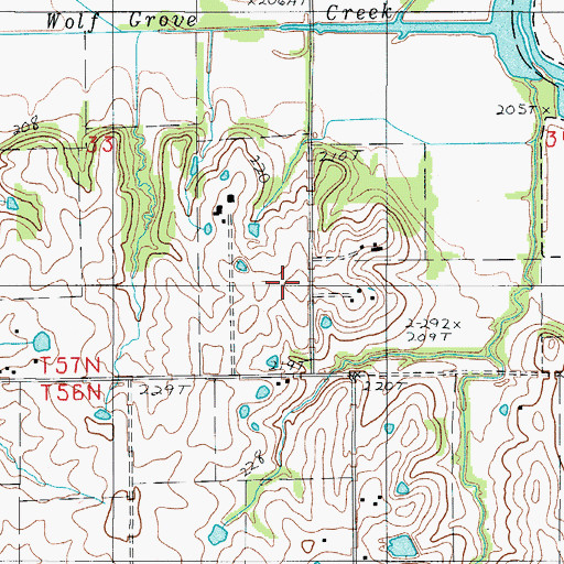 Topographic Map of Corner Campbell School, MO