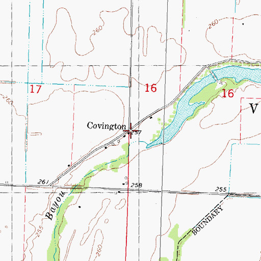 Topographic Map of Covington, MO
