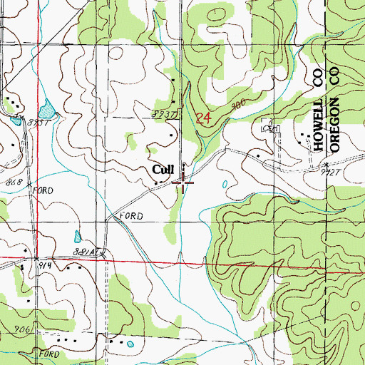 Topographic Map of Cull, MO