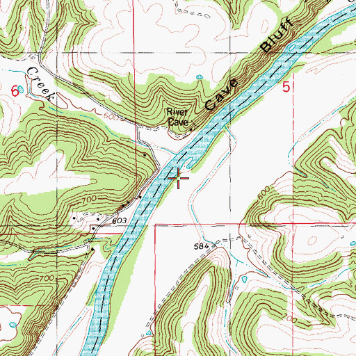 Topographic Map of Daggetts Ford (historical), MO