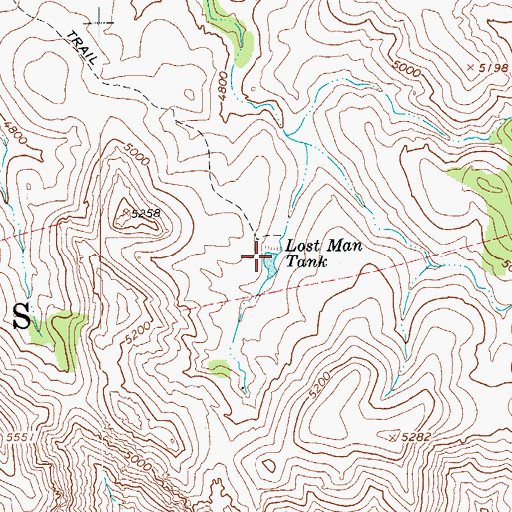 Topographic Map of Lost Man Tank, AZ