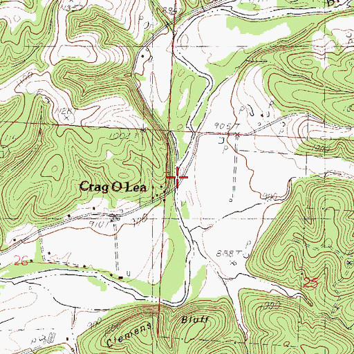 Topographic Map of Deep Ford, MO