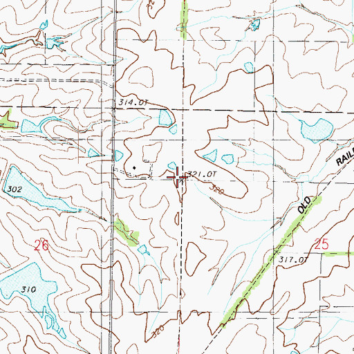 Topographic Map of Delaney, MO