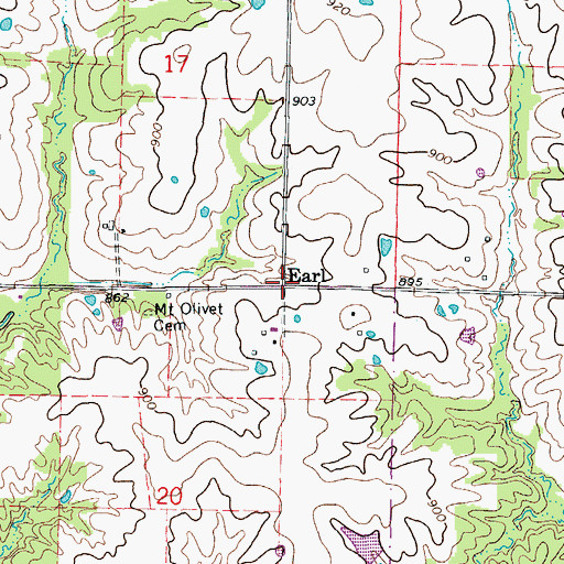 Topographic Map of Earl, MO