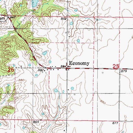 Topographic Map of Economy, MO