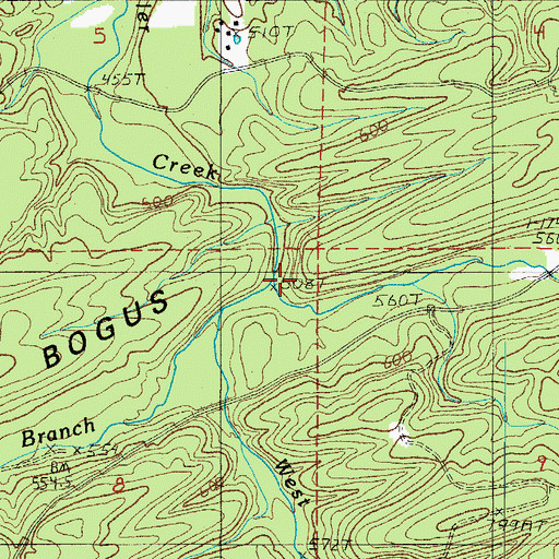 Topographic Map of West Spiller Creek, AR