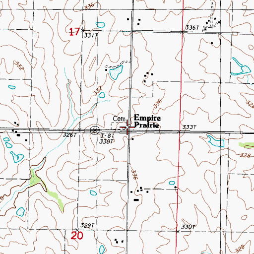Topographic Map of Empire Prairie, MO