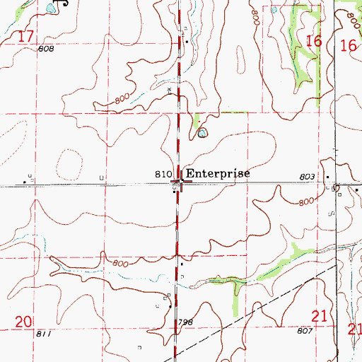 Topographic Map of Enterprise, MO