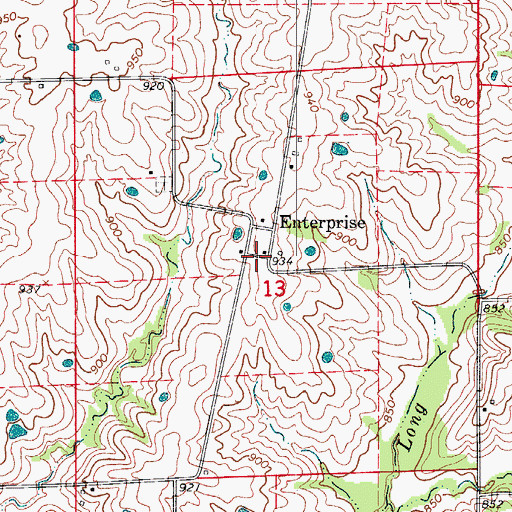 Topographic Map of Enterprise, MO
