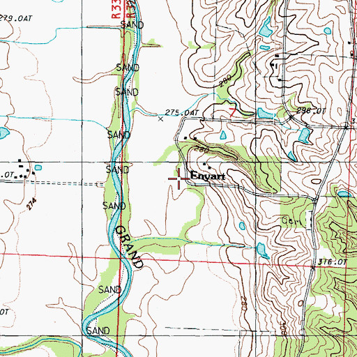 Topographic Map of Enyart, MO