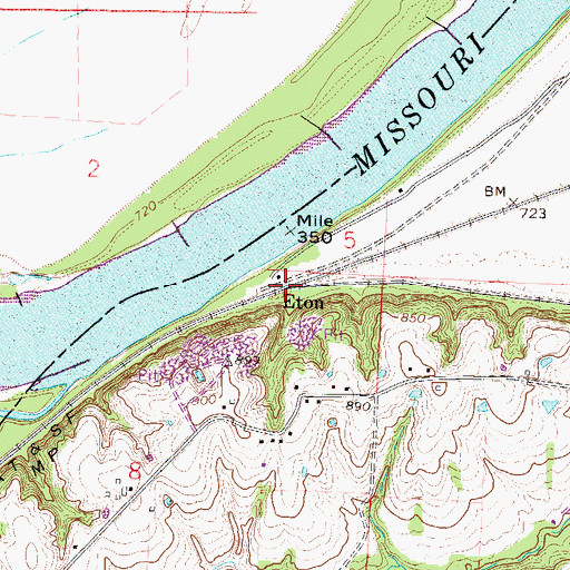 Topographic Map of Eton, MO