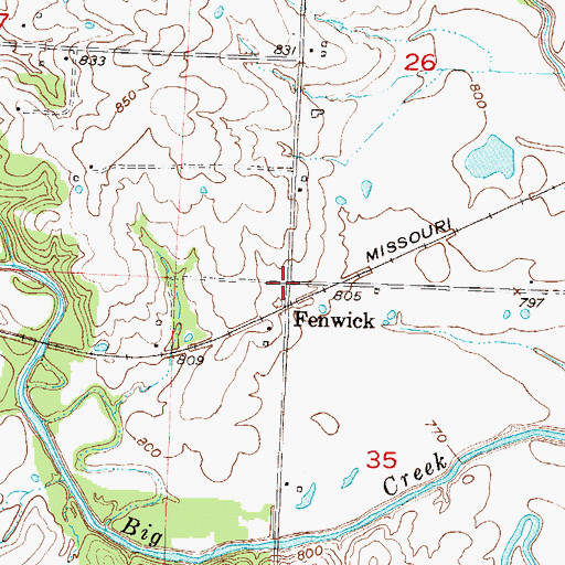 Topographic Map of Fenwick, MO