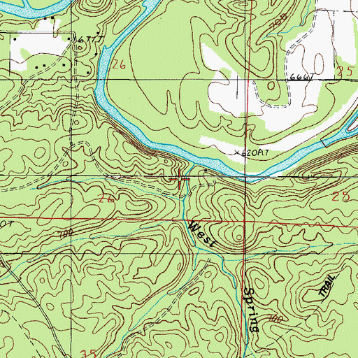 Topographic Map of West Spring Branch, AR