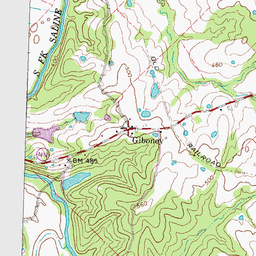 Topographic Map of Giboney, MO
