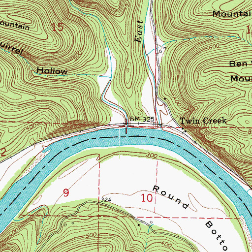 Topographic Map of West Twin Creek, AR