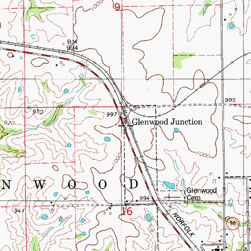 Topographic Map of Glenwood Junction, MO