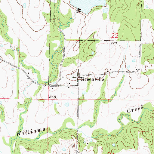 Topographic Map of Greenville, MO