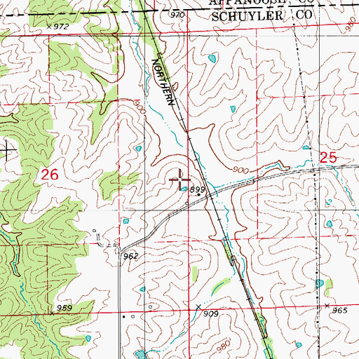 Topographic Map of Guinn, MO