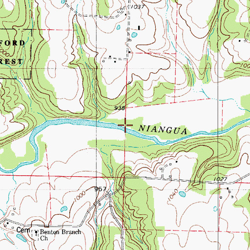 Topographic Map of Hackler Ford (historical), MO