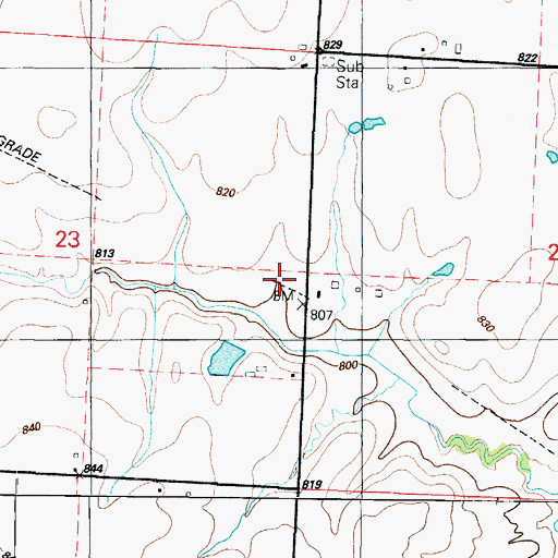 Topographic Map of Handley, MO