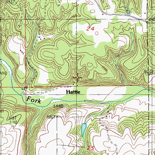 Topographic Map of Hattie, MO