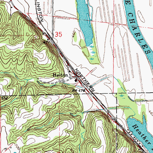 Topographic Map of Helton, MO