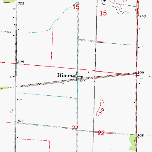 Topographic Map of Himmel, MO