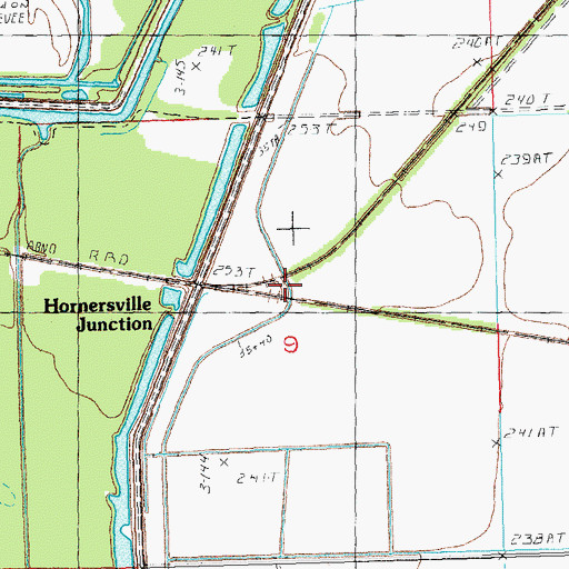 Topographic Map of Hornersville Junction, MO