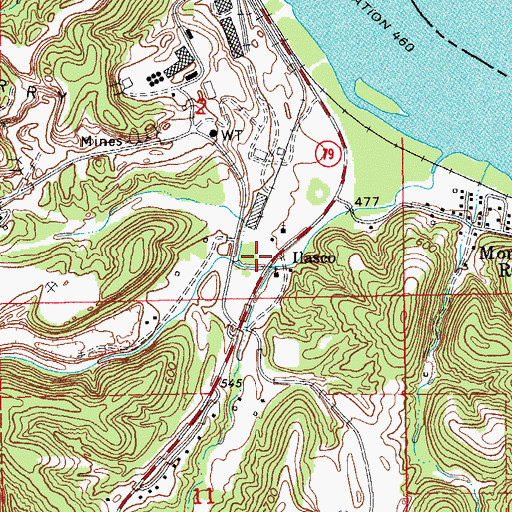 Topographic Map of Ilasco, MO