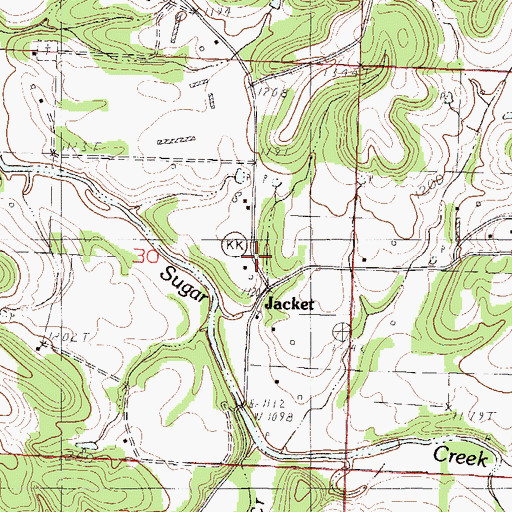 Topographic Map of Jacket, MO