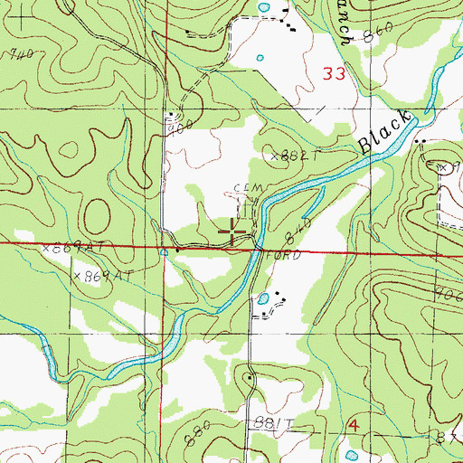 Topographic Map of Whisenhunt Cemetery, AR