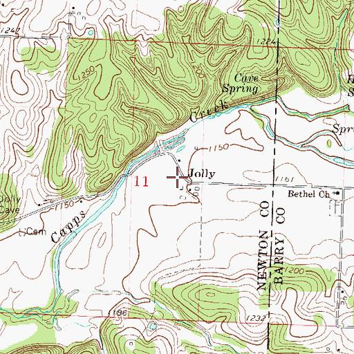 Topographic Map of Jolly, MO
