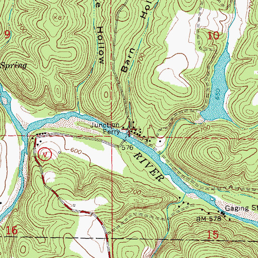 Topographic Map of Junction Ferry, MO
