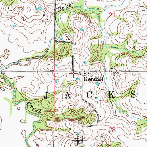 Topographic Map of Kendall, MO