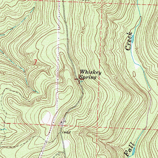 Topographic Map of Whiskey Spring, AR