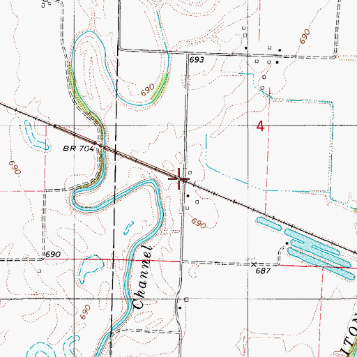 Topographic Map of Kern, MO
