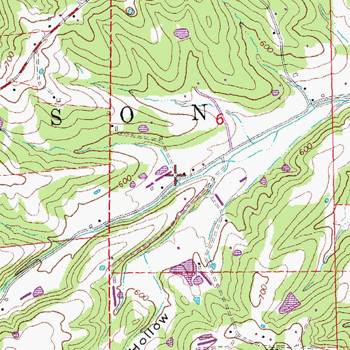 Topographic Map of Kinsey, MO