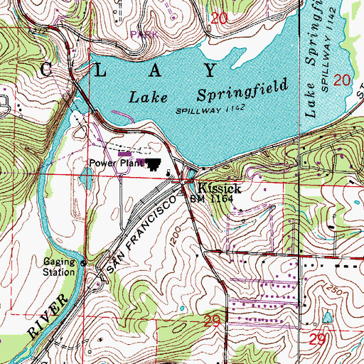 Topographic Map of Kissick, MO