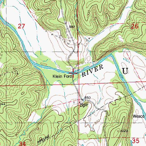 Topographic Map of Klein Ford, MO