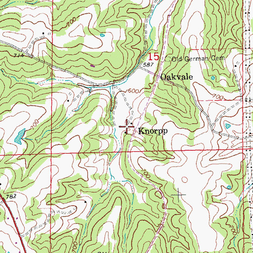 Topographic Map of Knorpp, MO