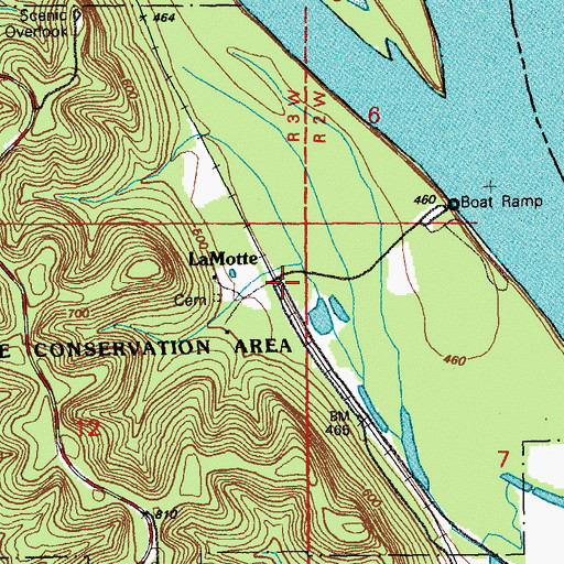 Topographic Map of LaMotte, MO