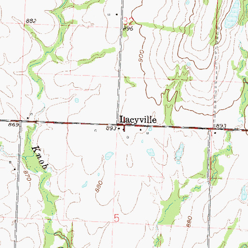 Topographic Map of Lacyville, MO