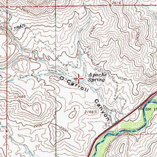 Topographic Map of Apache Spring, AZ