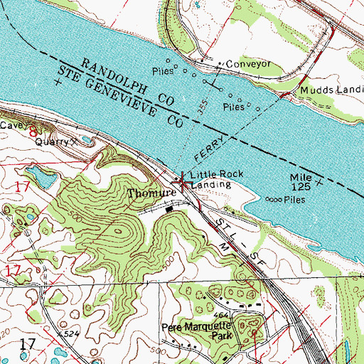 Topographic Map of Little Rock Landing, MO