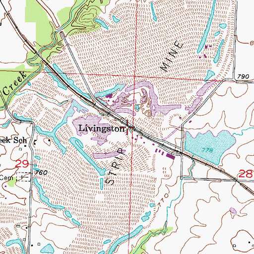 Topographic Map of Livingston, MO