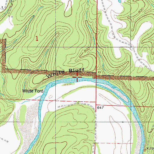 Topographic Map of White Bluff, AR