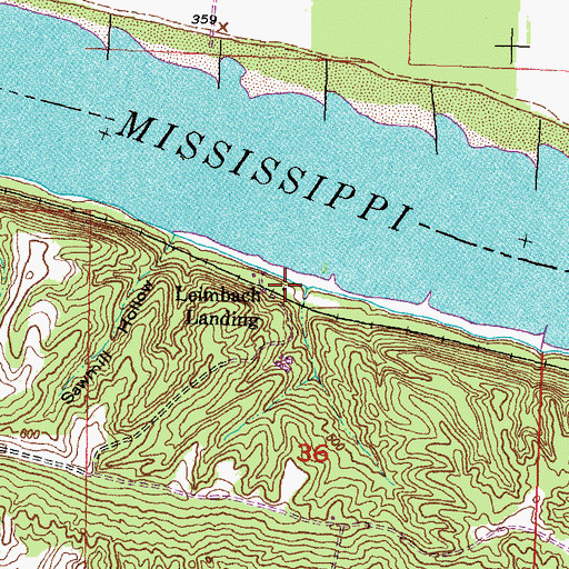 Topographic Map of Loimbach Landing, MO