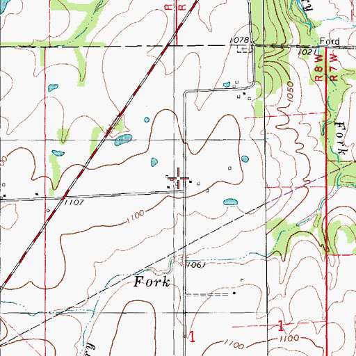 Topographic Map of Lois, MO