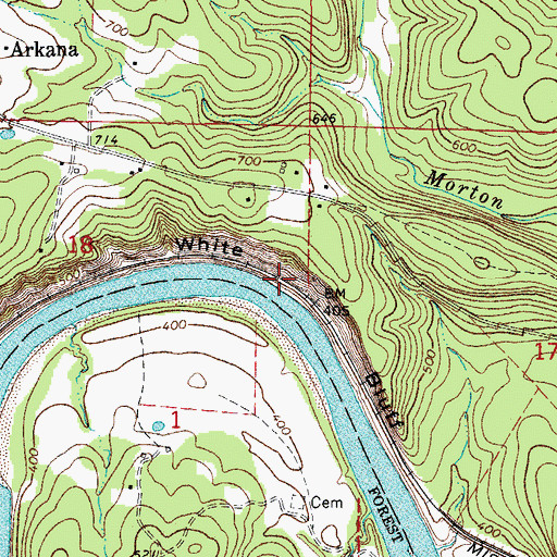 Topographic Map of White Bluff, AR